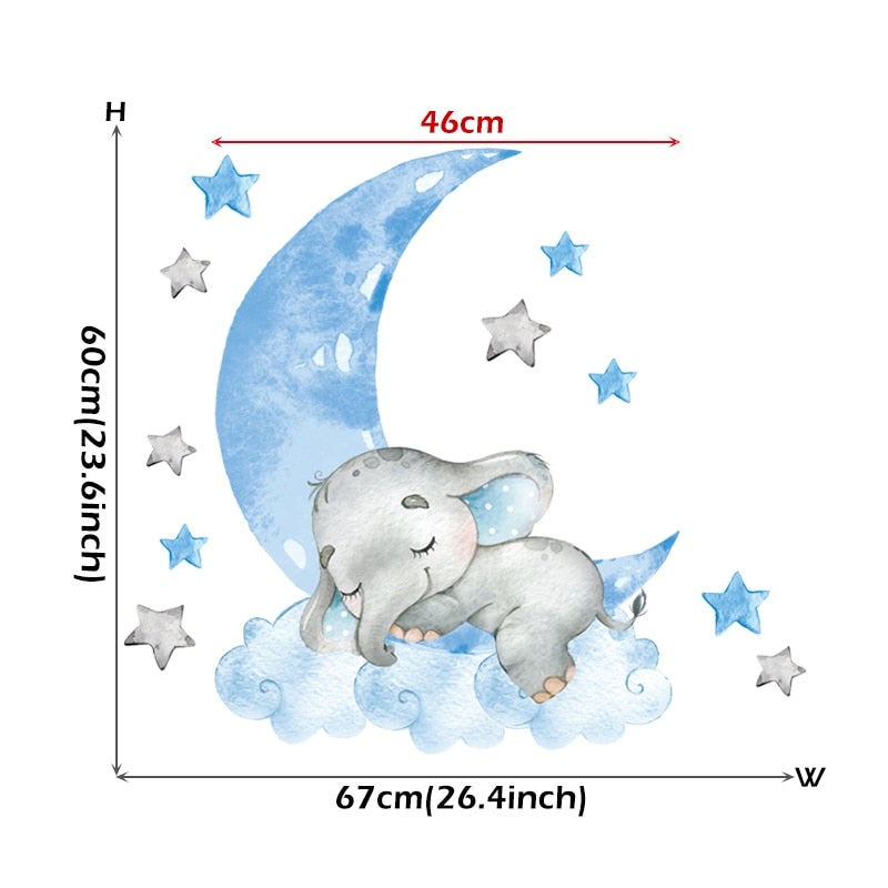 BabyElephant™ - Autocollants muraux pour chambre de bébé | bébé - Boutchou et Ma
